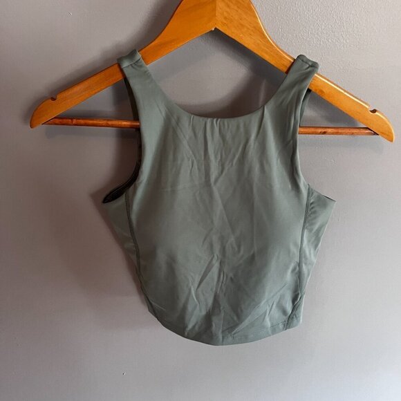 Crop High Neck Tank Top Green Size XS NWT Workout Athletic Sporty - Picture 2 of 7